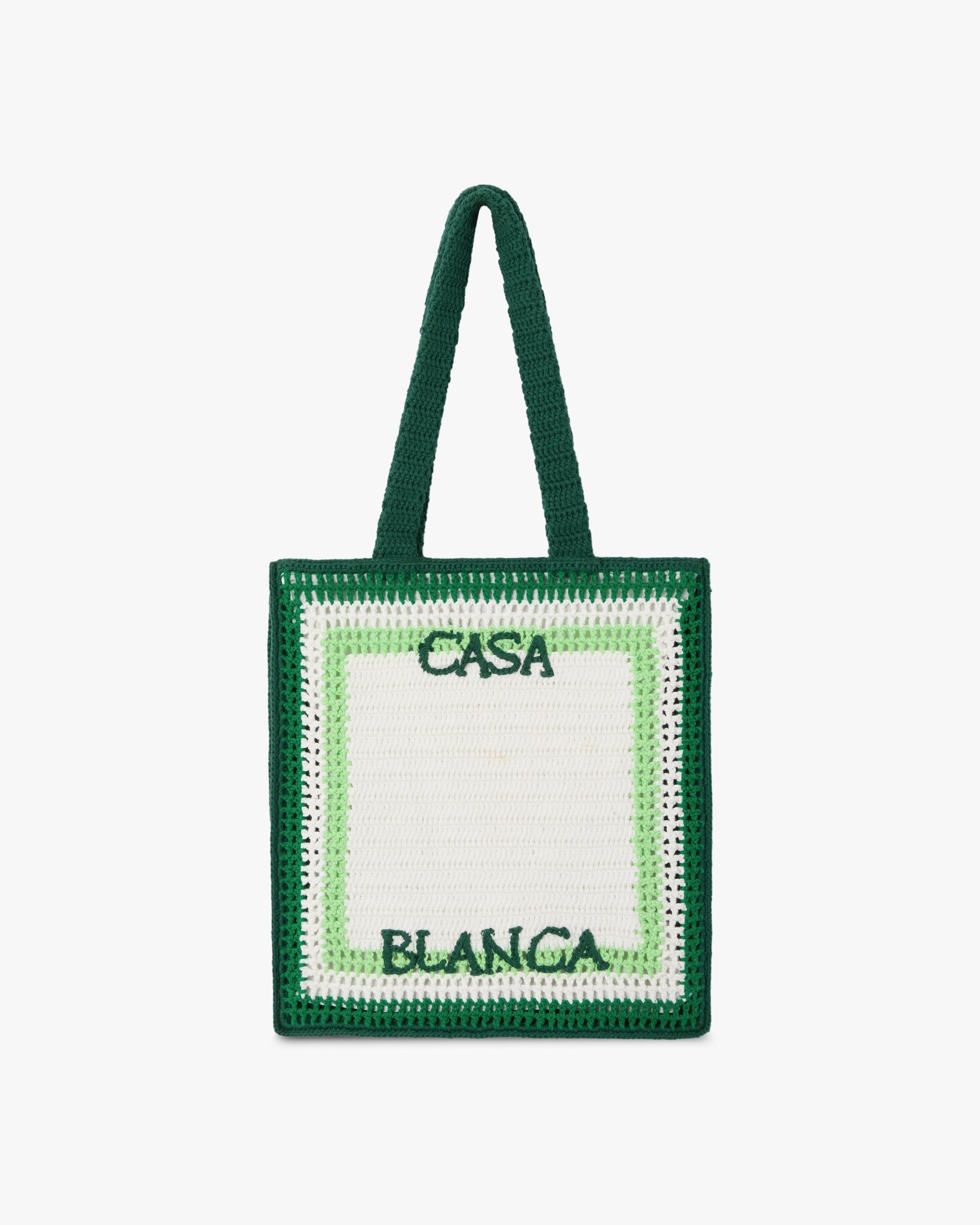 White & Green Crochet Bag