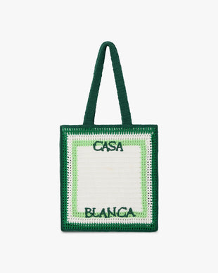 White & Green Crochet Bag