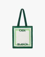 White & Green Crochet Bag