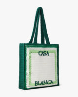 White & Green Crochet Bag