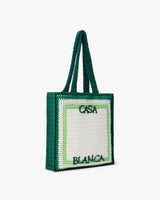 White & Green Crochet Bag
