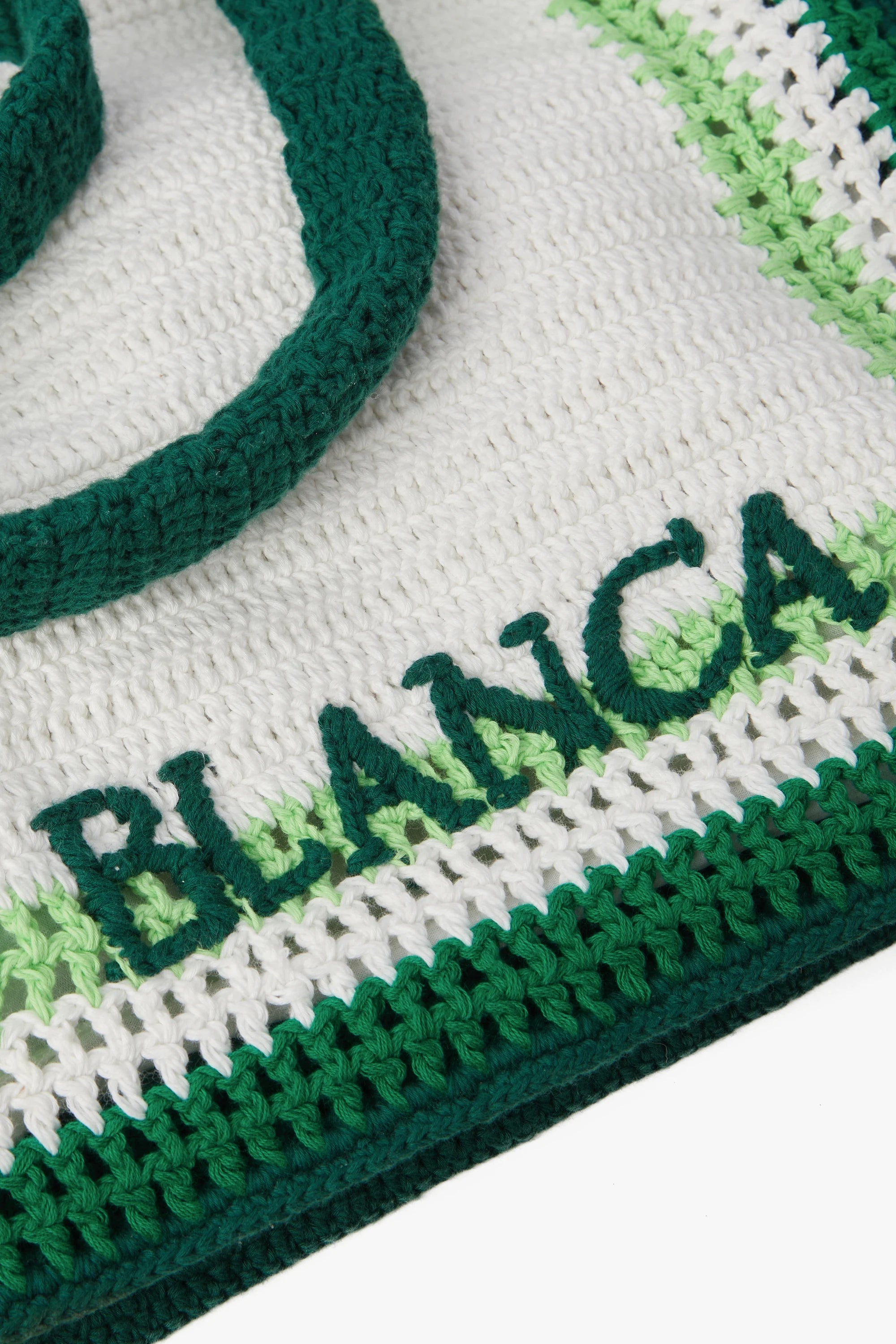 White & Green Crochet Bag
