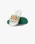 Men's White Embroidered Terry Slides