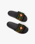 Men's Black Embroidered Terry Slides
