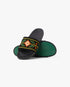 Men's Black Embroidered Terry Slides