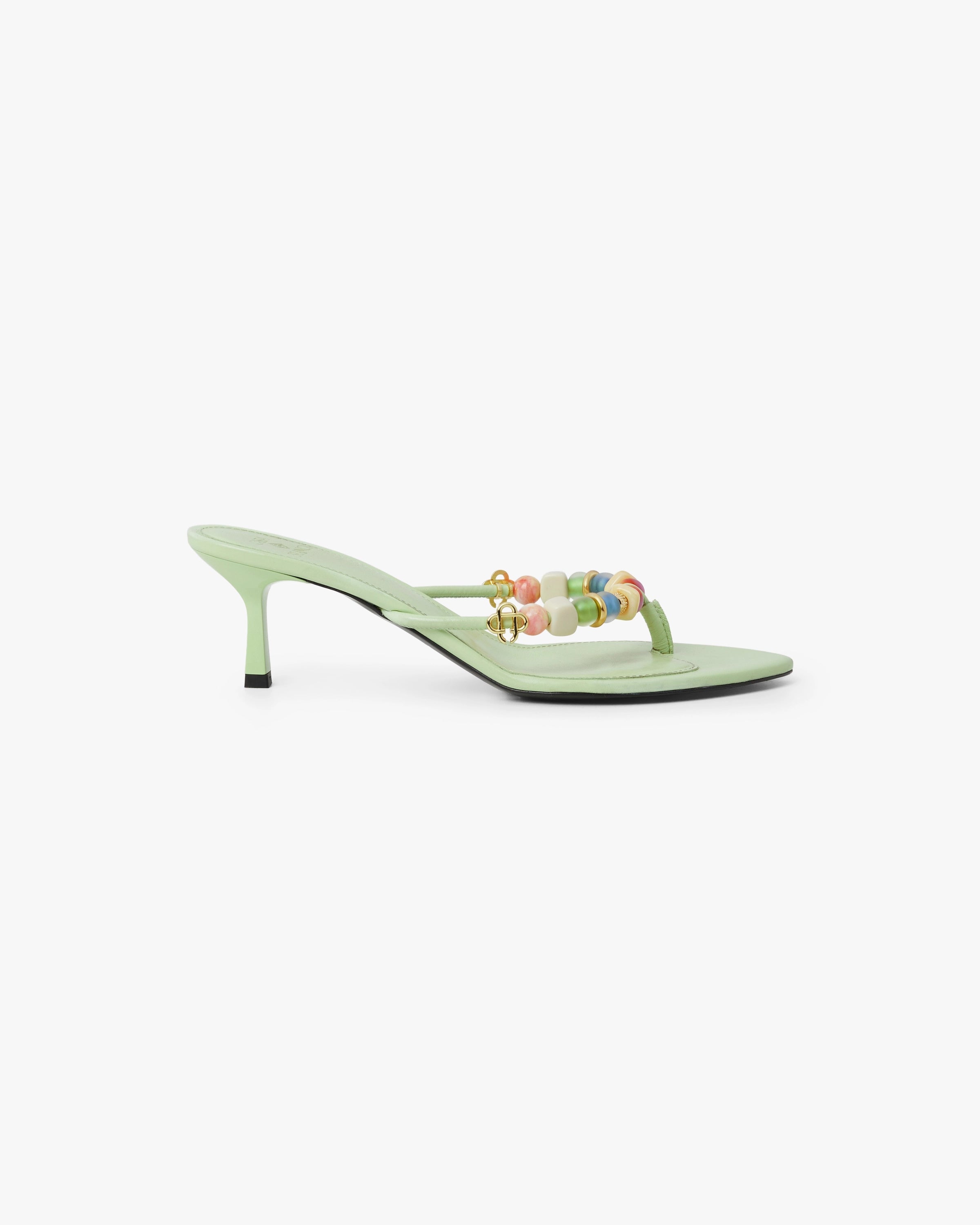 Women's Mint Beaded Heeled Sandals