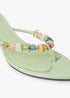 Women's Mint Beaded Heeled Sandals