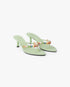 Women's Mint Beaded Heeled Sandals