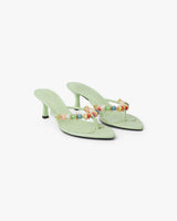 Women's Mint Beaded Heeled Sandals