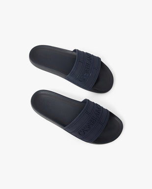 Men's Blue Logo Pool Slides