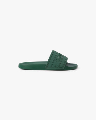 Men's Green Logo Pool Slides