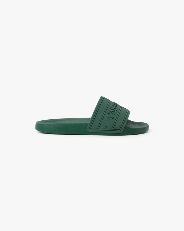 Men's Green Logo Pool Slides