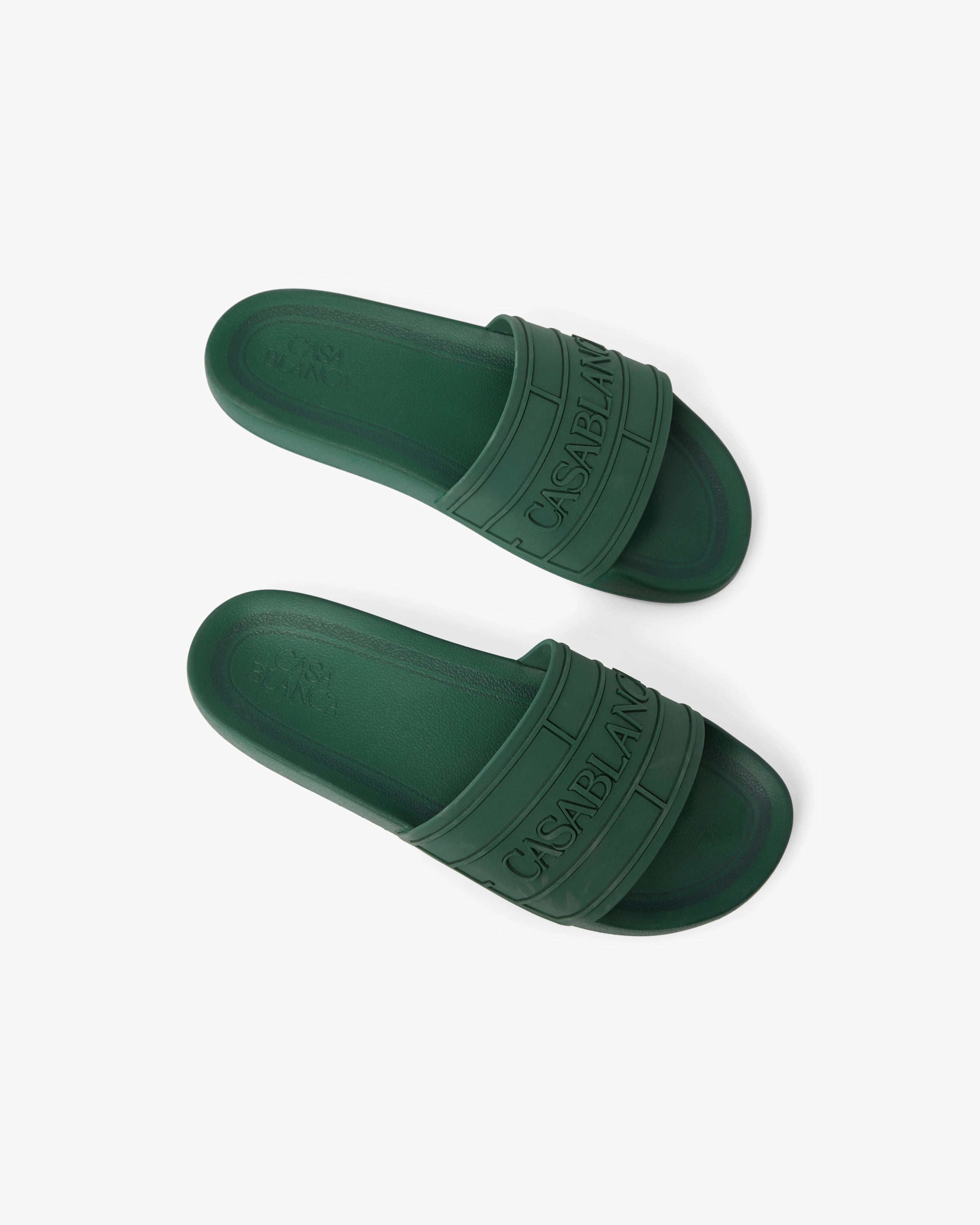 Men's Green Logo Pool Slides