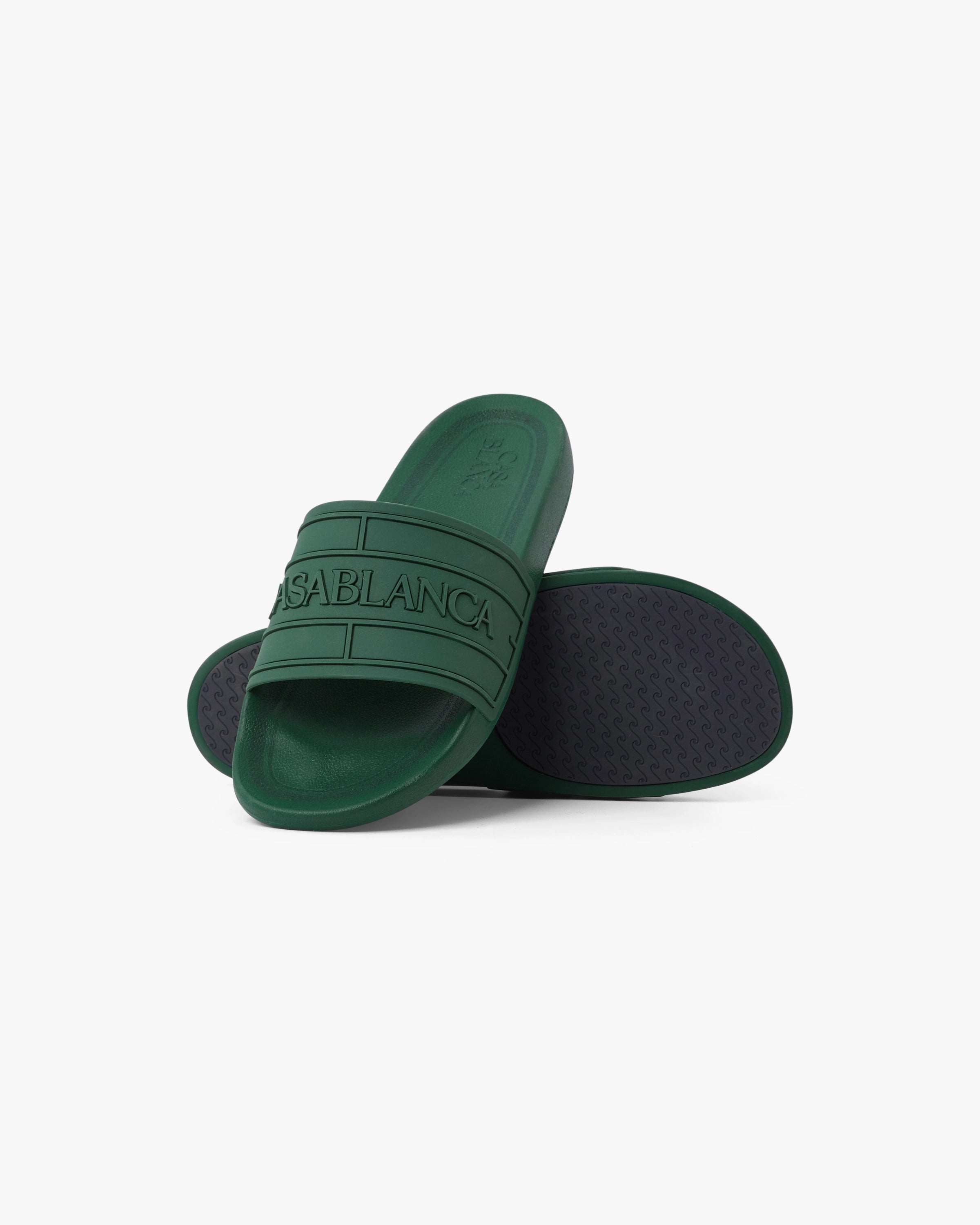Men's Green Logo Pool Slides