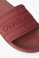Men's Burgundy Logo Pool Slides