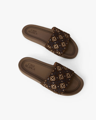 Men's Brown Monogram Pool Slides