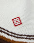White & Brown Stripe Crochet Hat