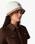 White & Brown Stripe Crochet Hat