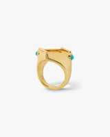 Gold & Green Wrapped Signet Ring