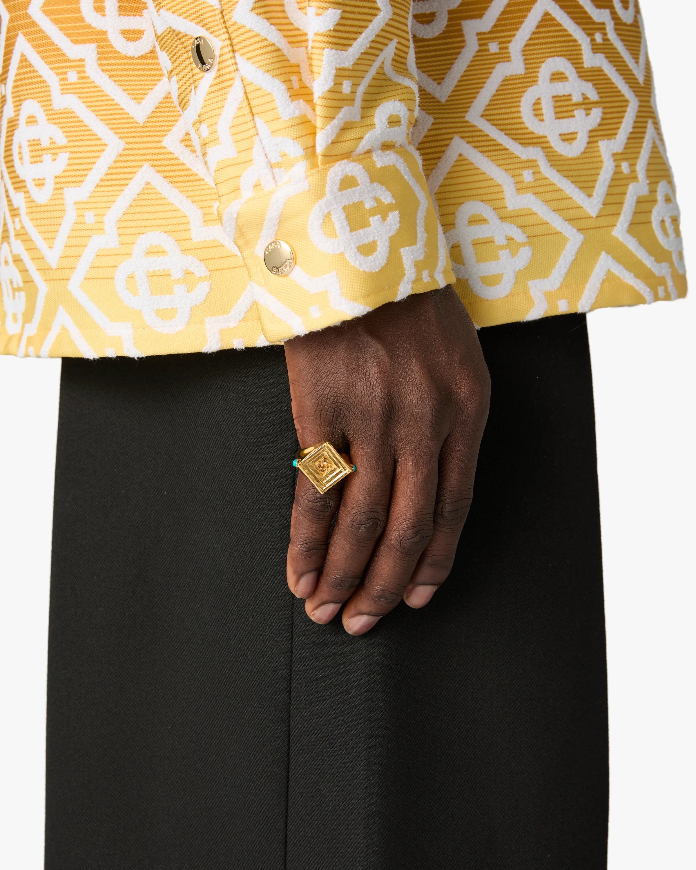 Gold & Green Wrapped Signet Ring