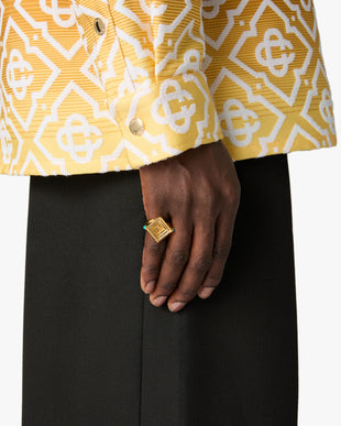 Gold & Green Wrapped Signet Ring