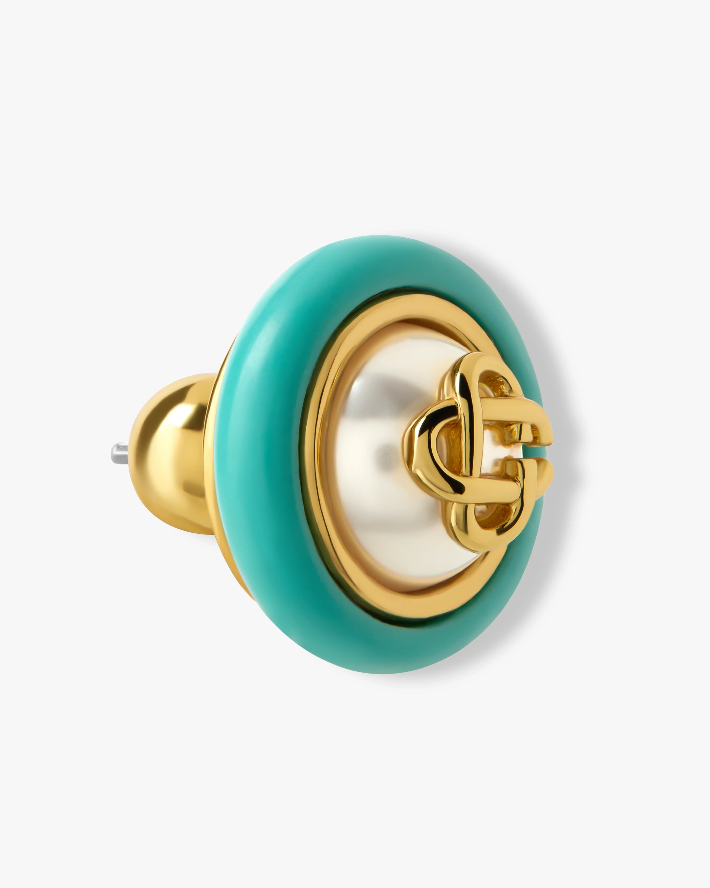 Gold & Turquoise Pearl Studs
