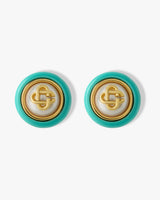 Gold & Turquoise Pearl Studs