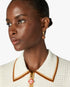 Gold & Red Sphere Ear Hoops