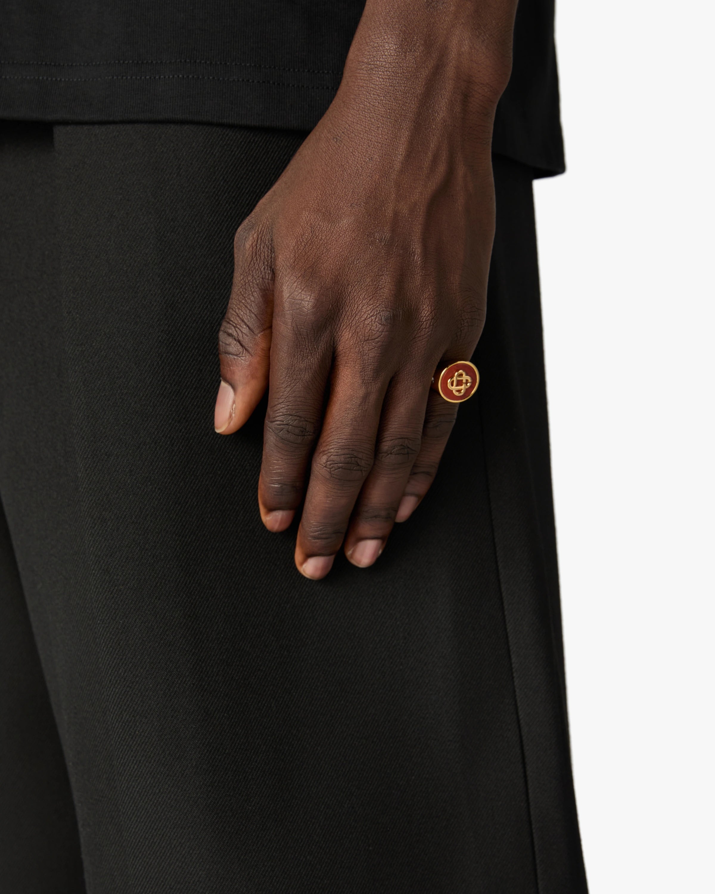 Gold & Red Stone Signet Ring