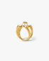 Gold & White Lotus Pearl Ring