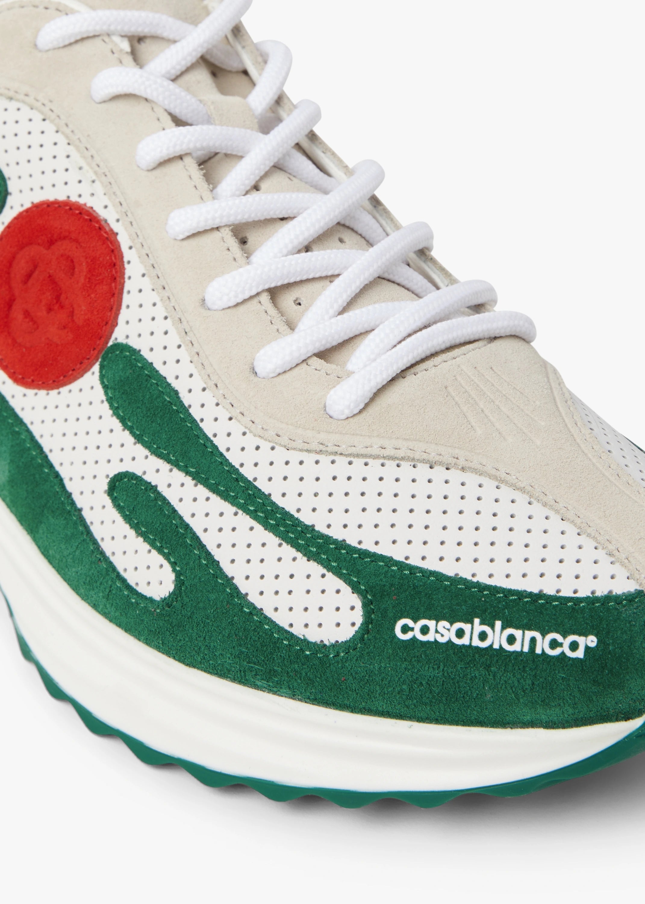 Men's White & Green Stade Sneaker
