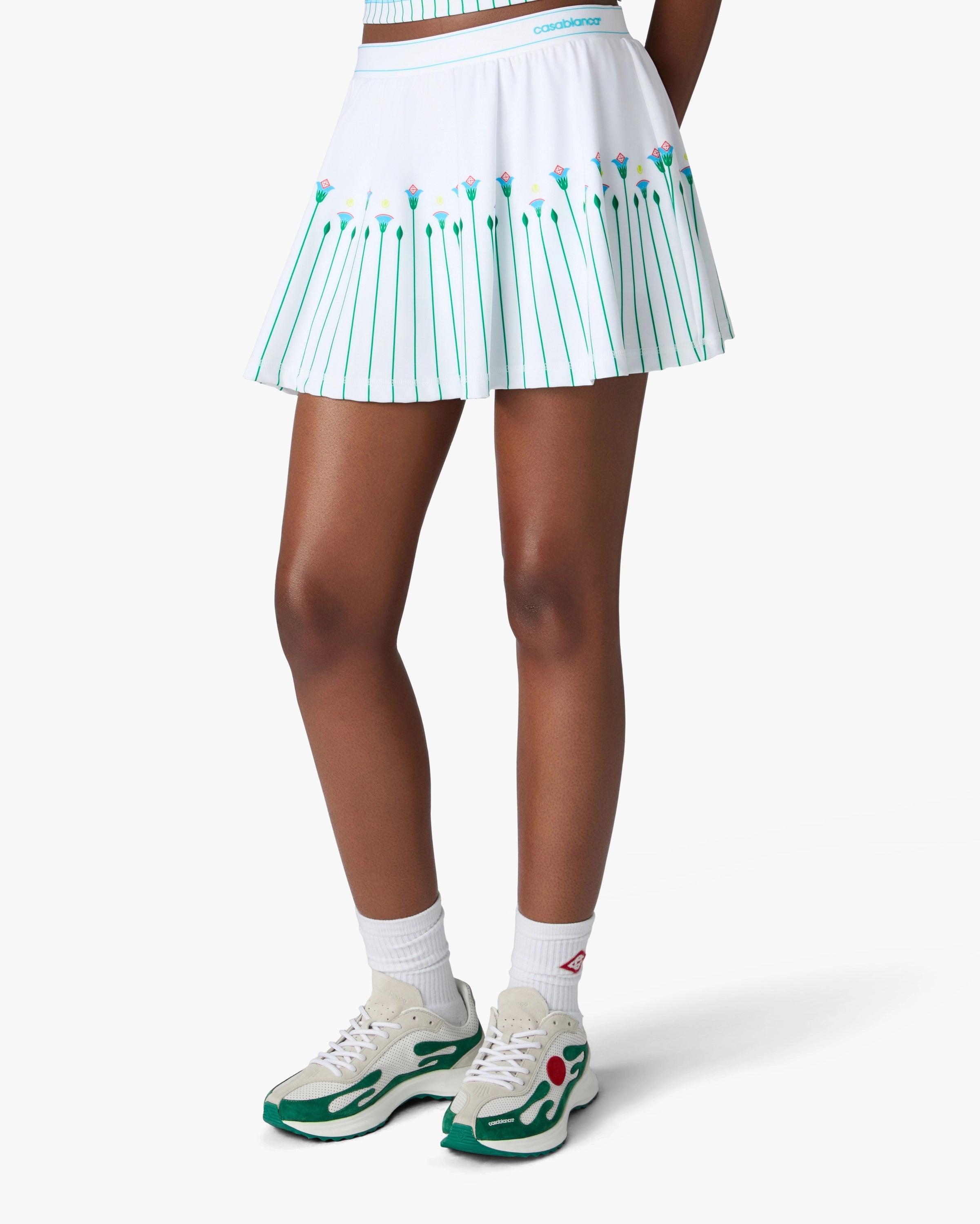 Women's White & Green Stade Sneaker