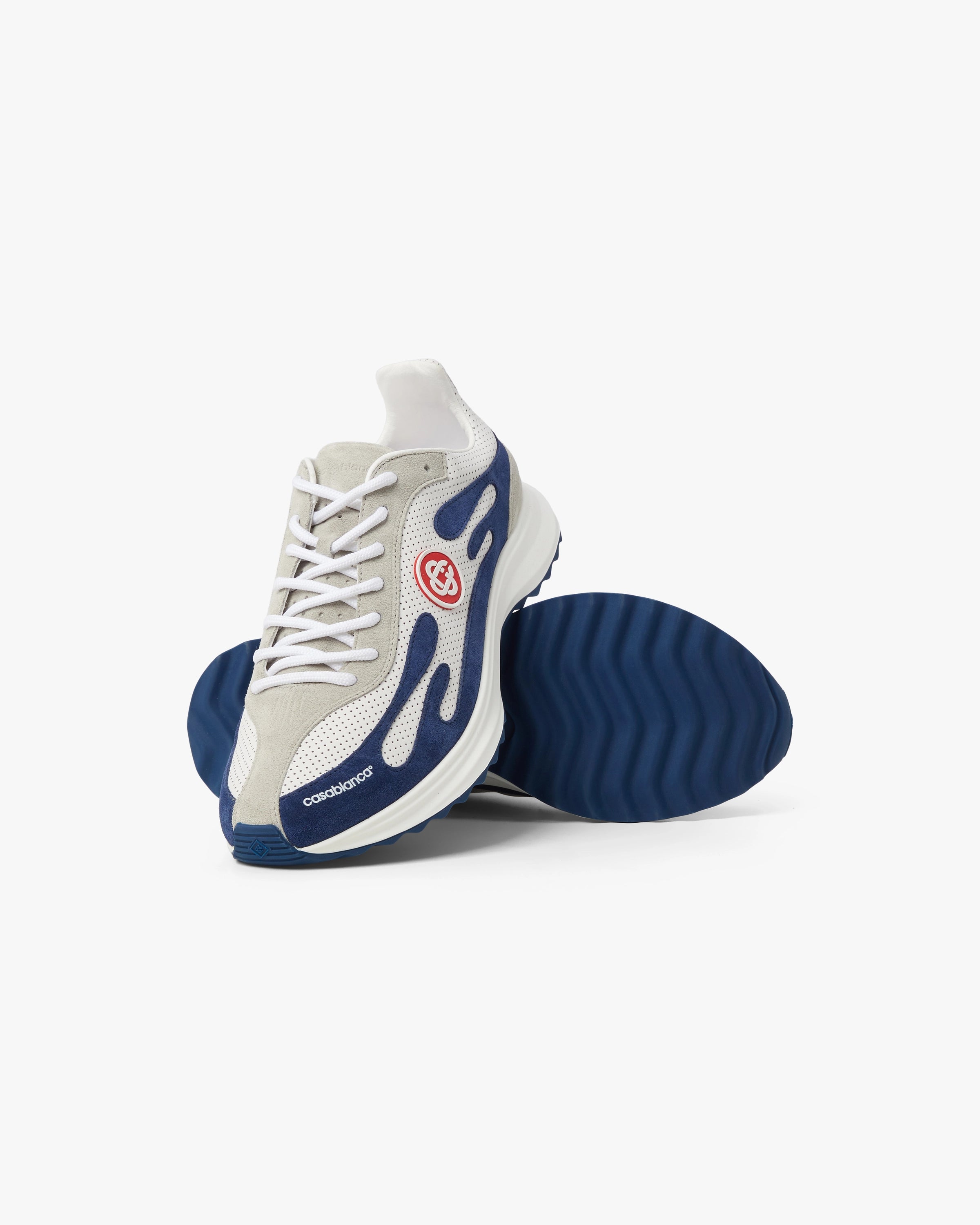 Men's White & Navy Stade Sneaker