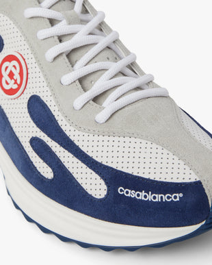 Women's White & Navy Stade Sneaker