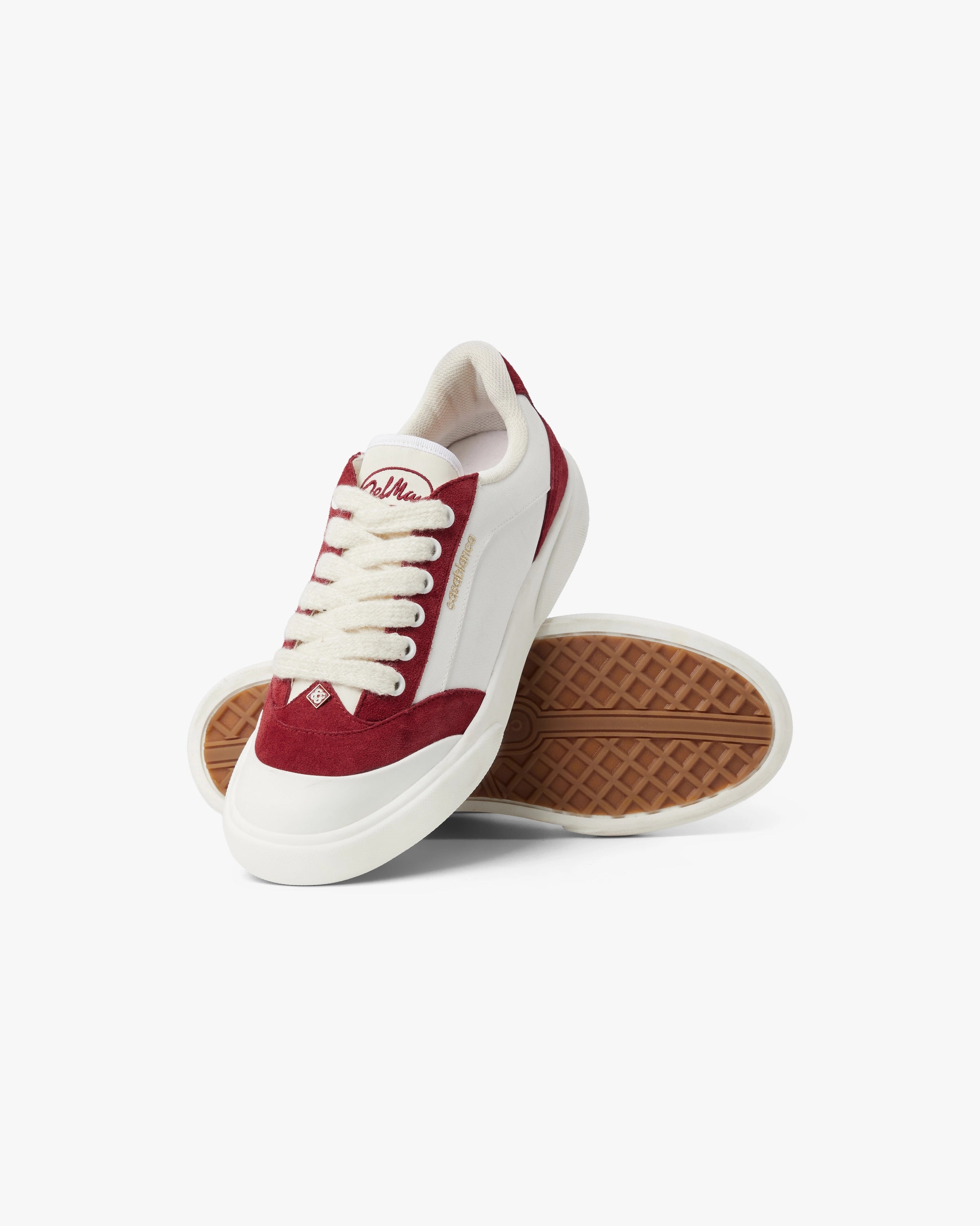 Men's White & Burgundy Del Mar Sneaker