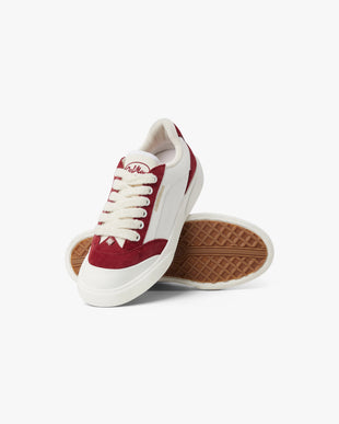 Men's White & Burgundy Del Mar Sneaker