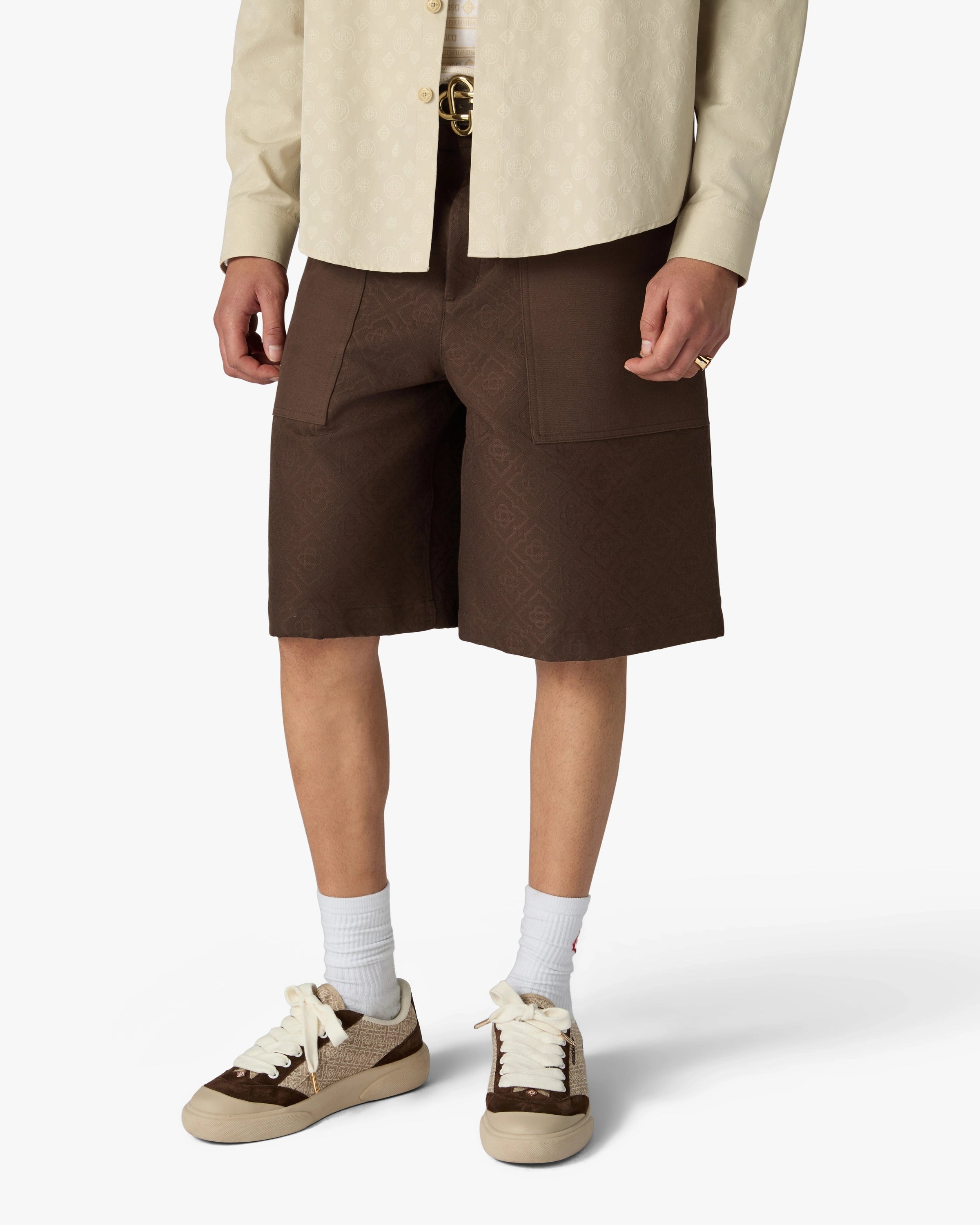 Men's Brown & Beige Monogram Del Mar Sneaker