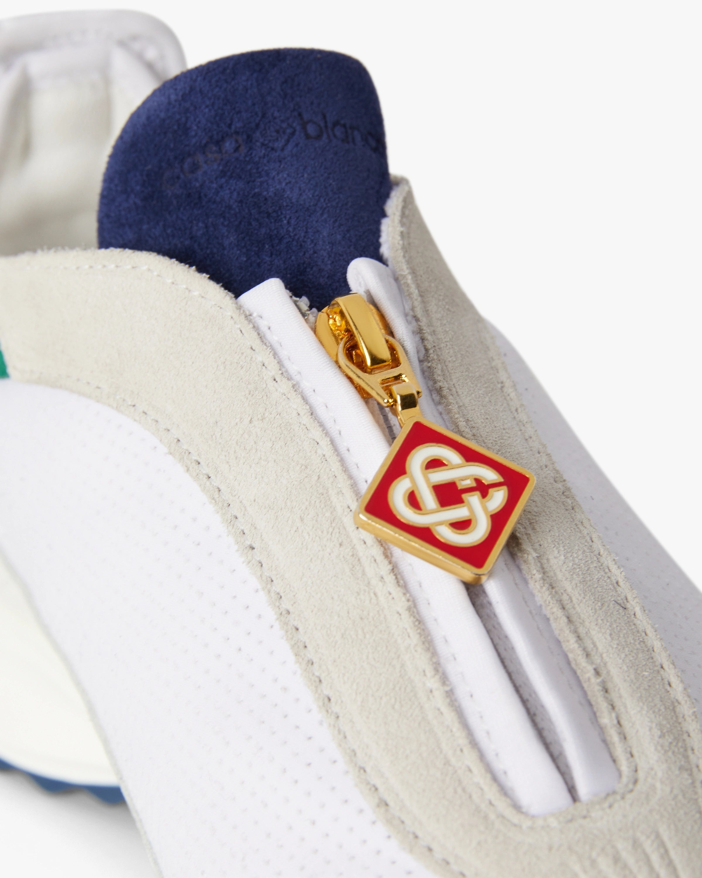 Men's White & Green Stade Zip Sneaker