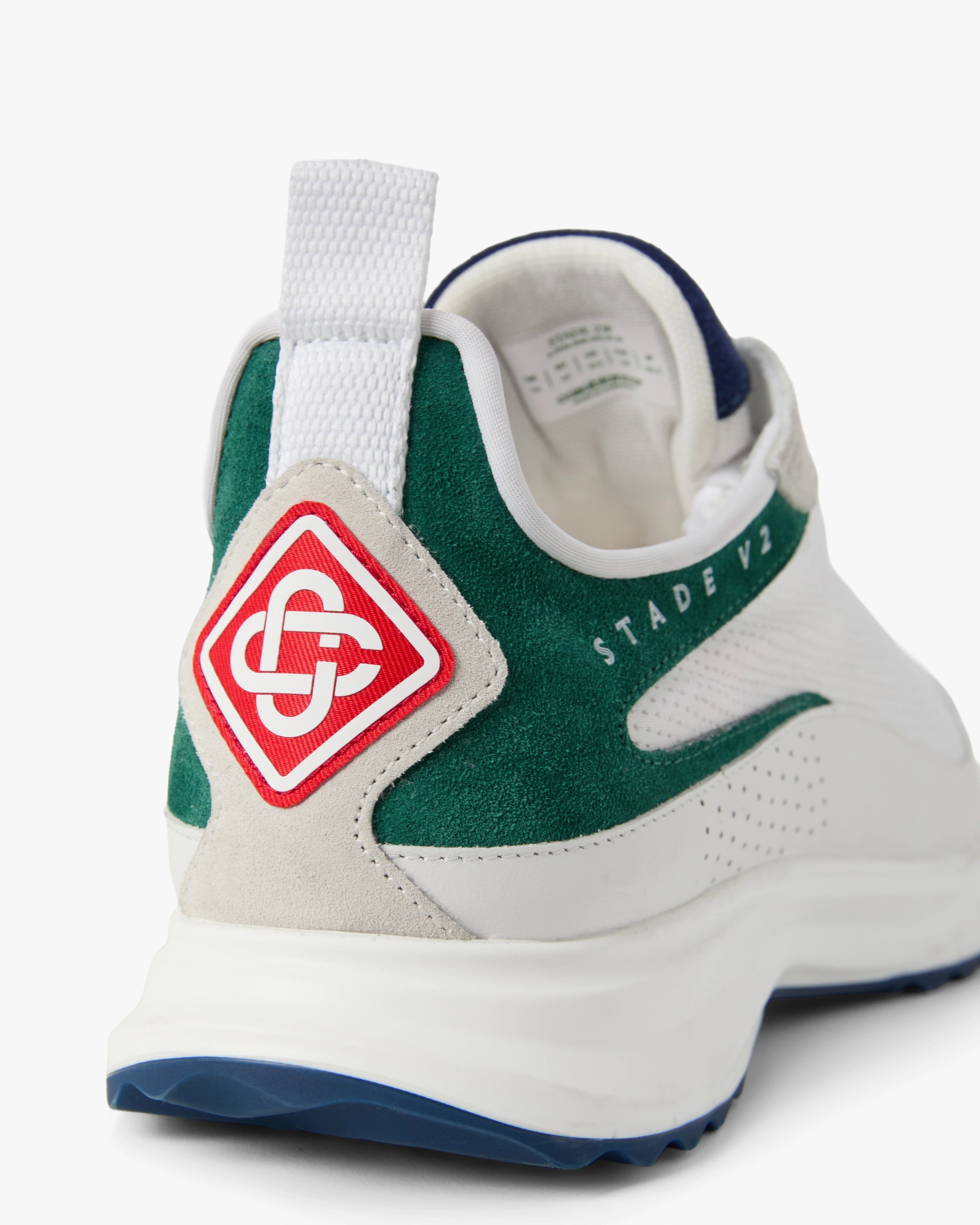 Men's White & Green Stade Zip Sneaker