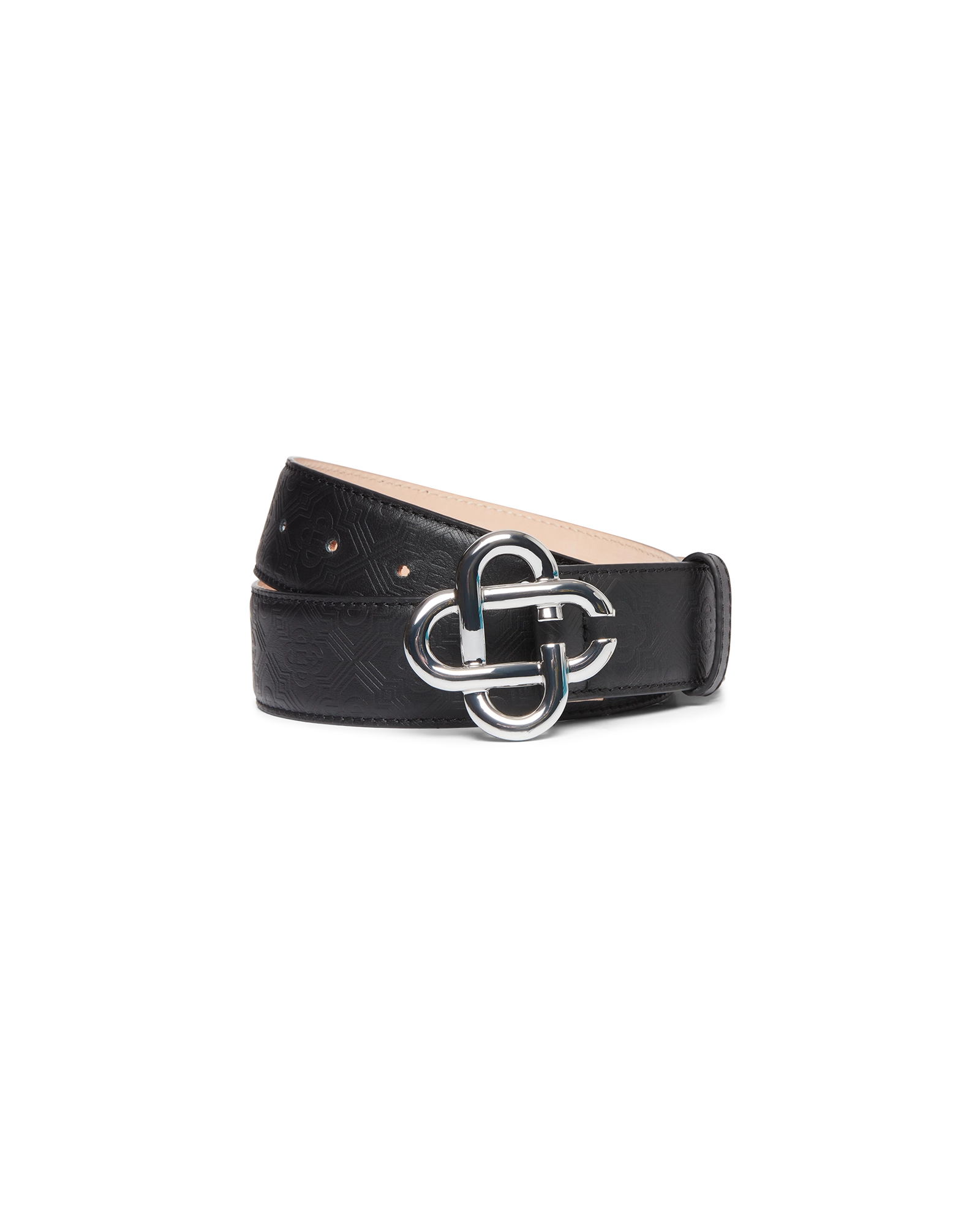 Women's Monogram Black Silver Belt