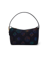 Blue Leather Logo Bag