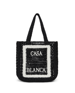 Black Raffia Tote
