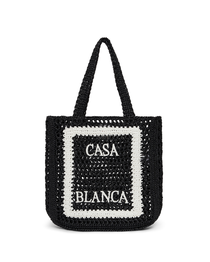 Black Raffia Tote
