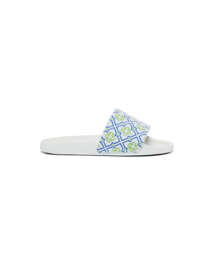 Men's White Monogram Pool Slides