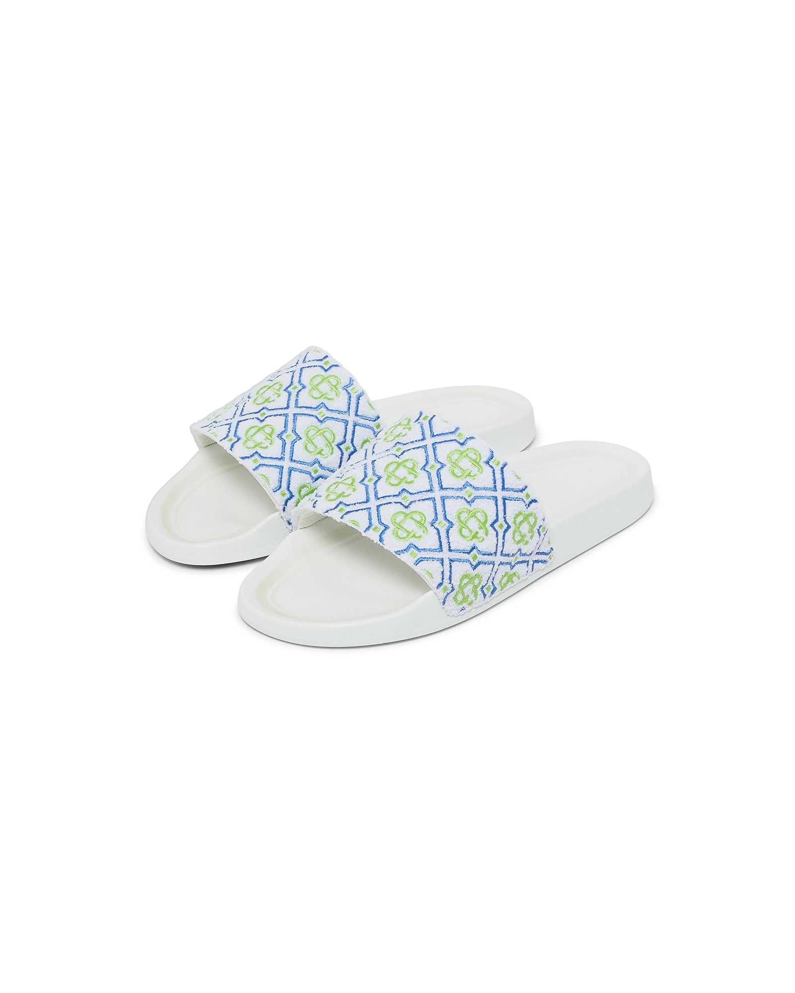 Men's White Monogram Pool Slides