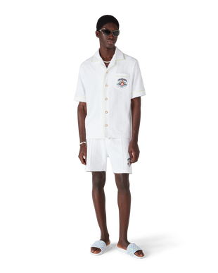 Men's White Monogram Pool Slides