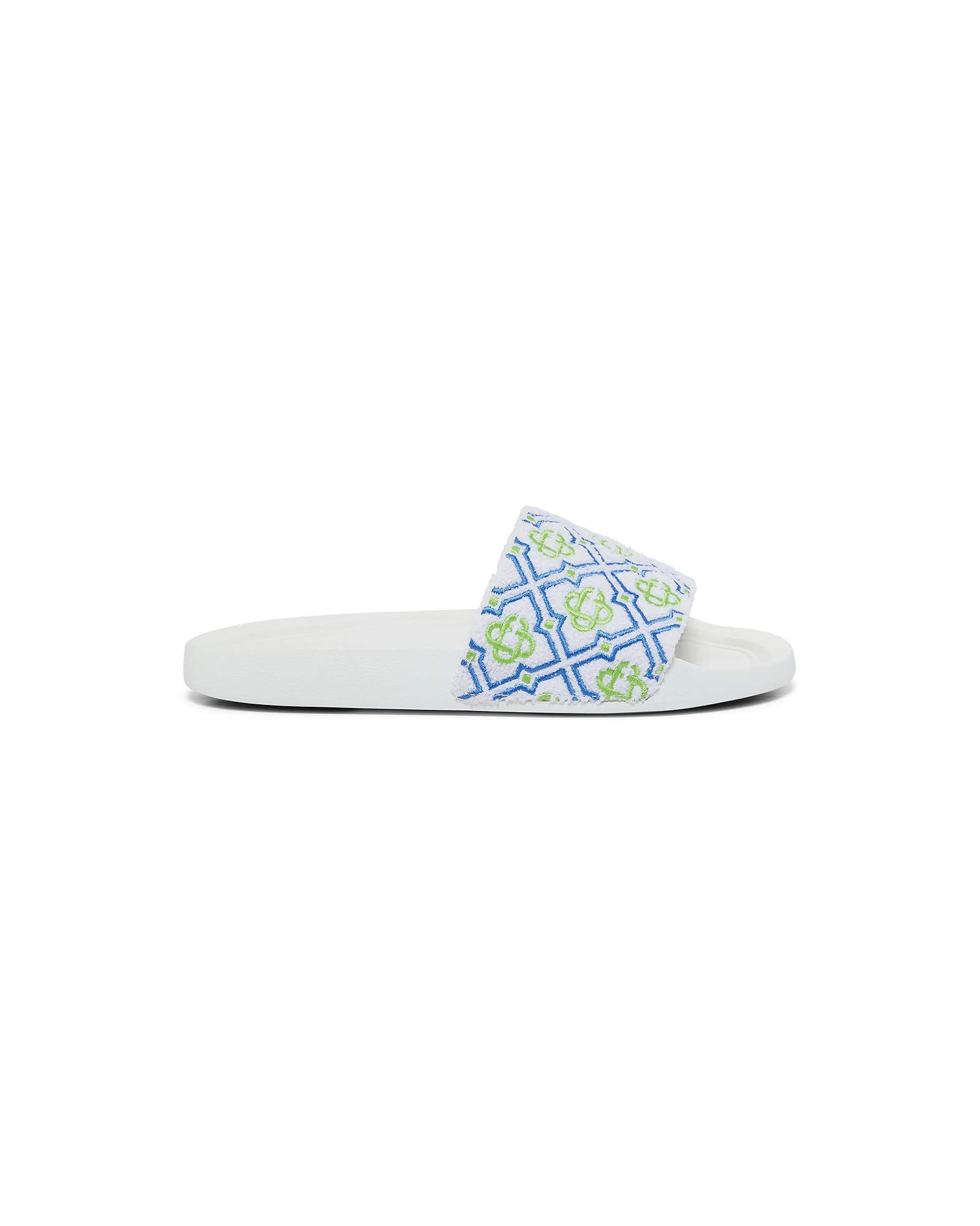 Women's White Monogram Pool Slides
