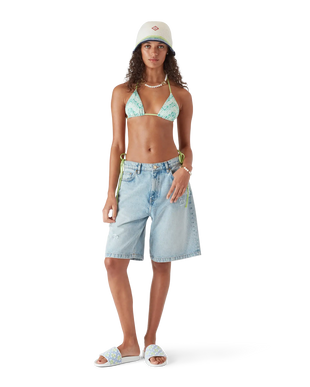 Women's White Monogram Pool Slides