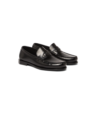 Men's Black Leather Loafers