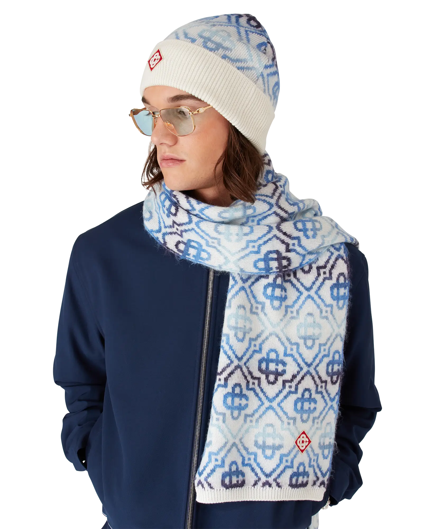 Space Dye Monogram Merino Beanie